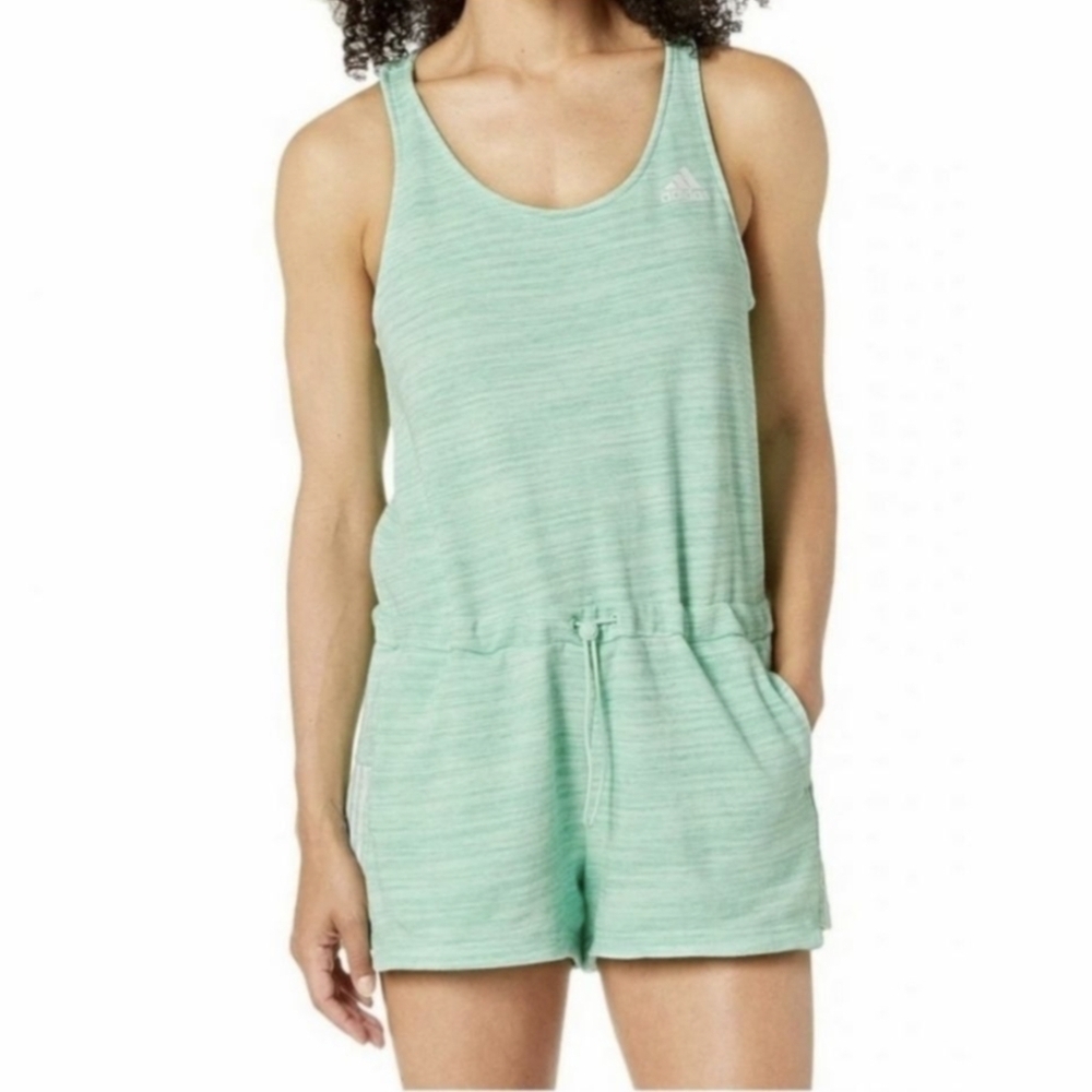 Adidas Sport 2 Street Romper Mint White Lightweight Pockets  NWT S
